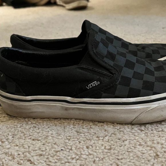 Vans *Black & Grey* Slip-On Checkerboard | Women's 6.5 | Gently Used, EUC - Picture 8 of 12